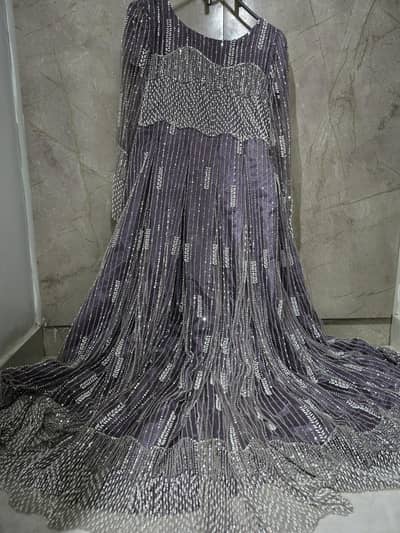 embroidered net maxi