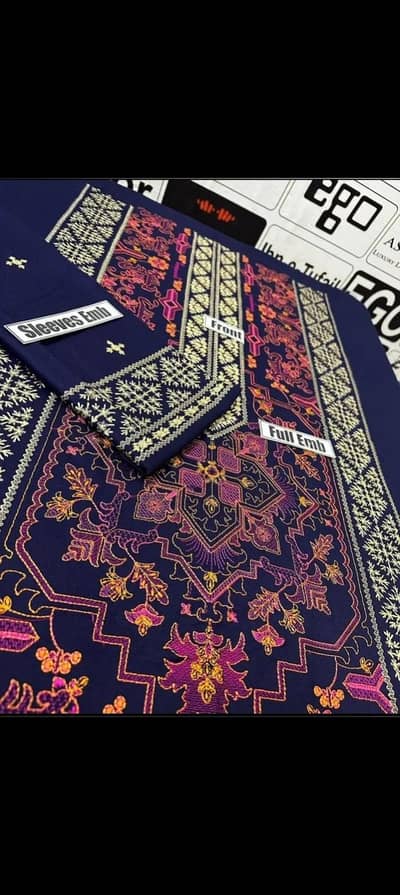 2 Pcs Women's Unstitched Embroidered Suit