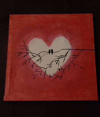 Love Birds Handmade Canvas Painting