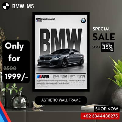 BMW M5 premium Asthetic Frame For Car lovers