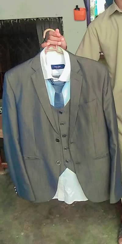 3pcs Suit lush confition blue and gray