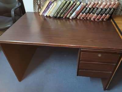 Elegant Wooden Office Table with Storage
