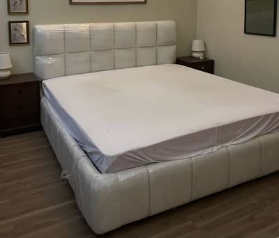 Boucle Bubble low-profile king sized bed