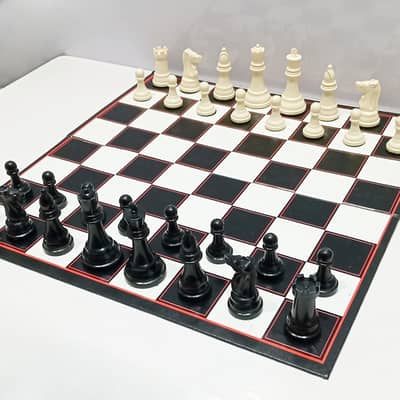 Vintage "The House of Staunton" Weighted Plastic Chess Set with Board