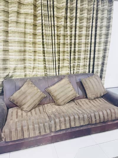 6 seater sofa with 2 tables used but strong structure urgent sale