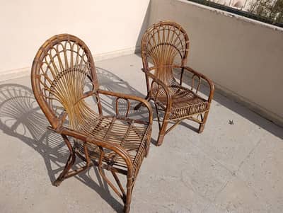 Vintage Rattan Peacock Armchairs – Set of 2 – Good Condition