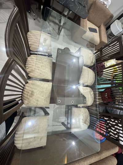 8 seater glass top dinning table