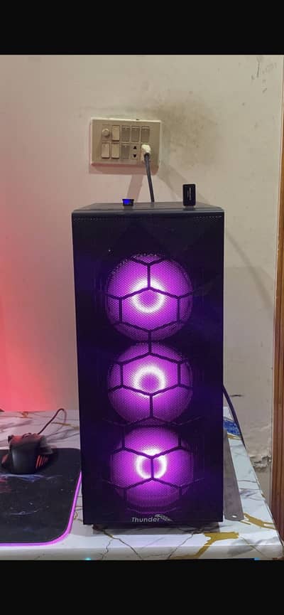 THUNDER RGB PC CASE 3x Fans with glass whasapp  03340603638