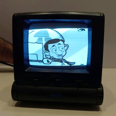 1990s Visiolux 1421B 5.5" Screen Black & White TV With FM/AM Radio