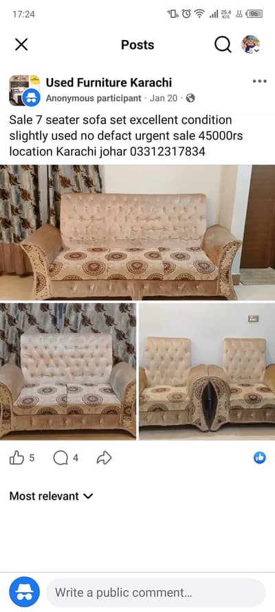 7 seater sofa set