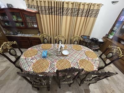 Dining table 8 chairs and divider