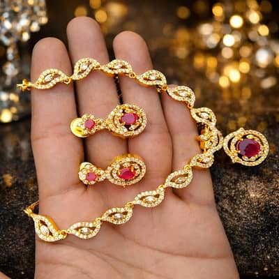 1 carat gold zircon AD set whatsap no. 0311-8772781