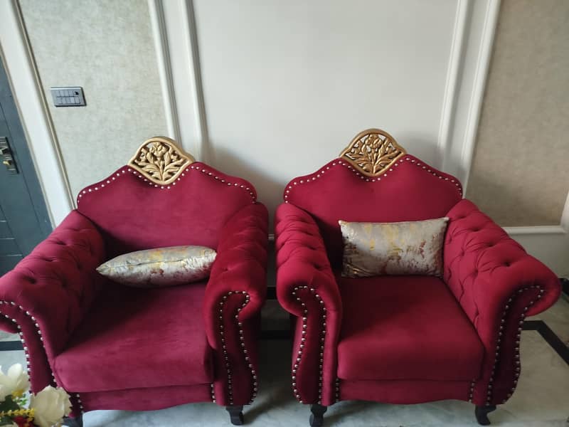 Solid Kicker Wood 5 Seater Sofa Set in Excellent Condition 1