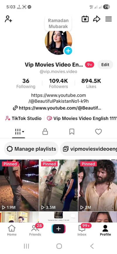 Tik Tok id for sale 24M total views top 1 video 3.6M views