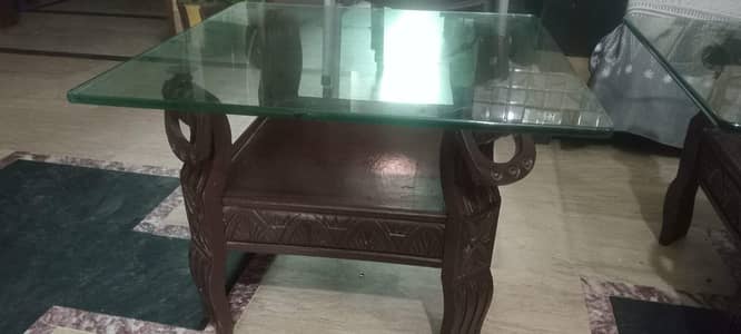 Center table with 2 side tables. Total 3 set