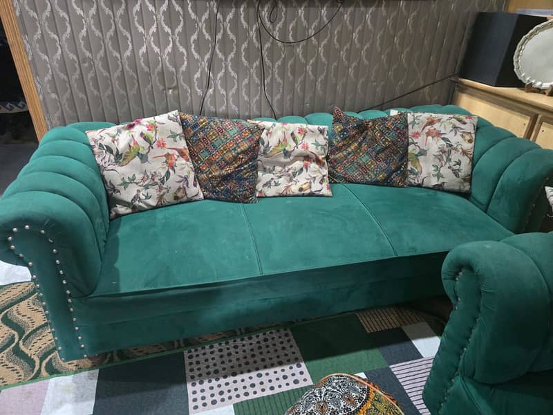 Green Sofa Set 1