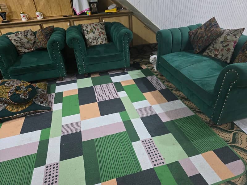 Green Sofa Set 3