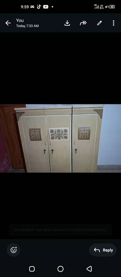 bed set with cupboards