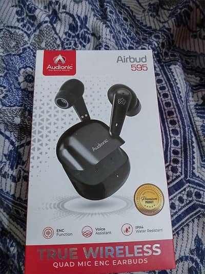 Audionic Airbuds 595 10/10 Condition with complete box accessories,