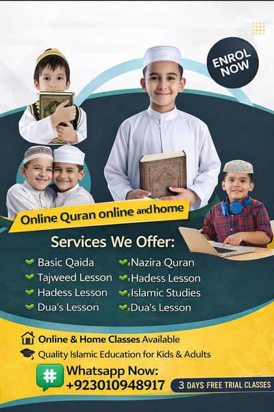 I'm online and home Quran teacher