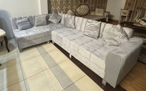 6 seater L shaped sofa available for sale
