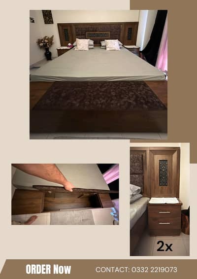 Bed set,Designed with Two side Table