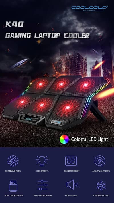 BEST OFFER. . ALCOLD 06 FANS +2900RPM ADJUSTABLE COOLING PAD FOR +17LP!