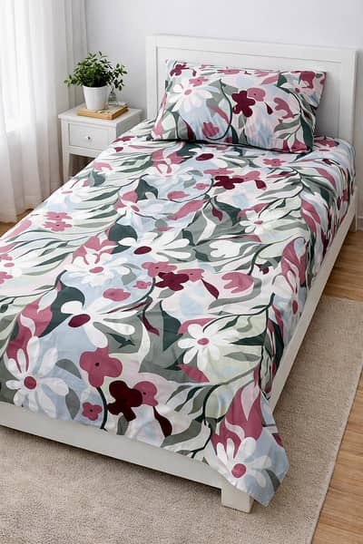 Cotton bed sheet soft fabric fitted bedsheet single and double