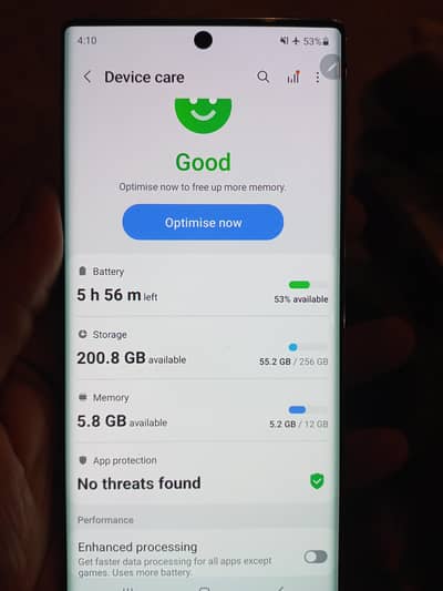 samsung note 10 12/256