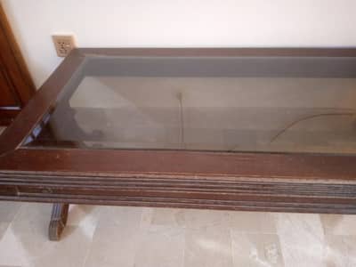 Center Table with bevelled glass top