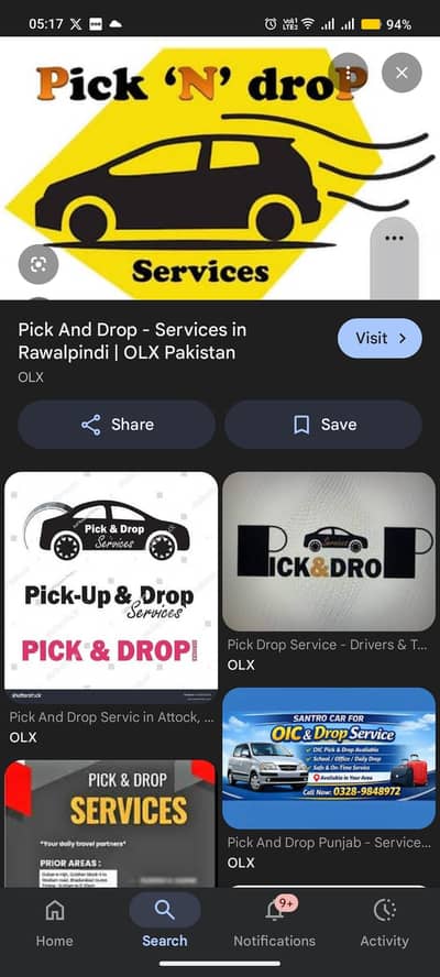 Pick and drop from APS Fort Road to Nur Khan Chaklala