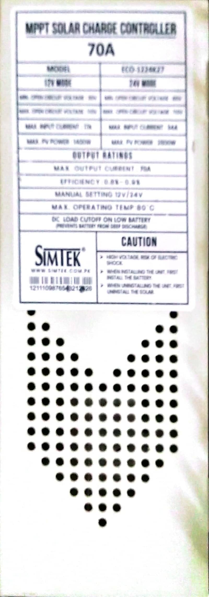 MPPT solar charge controller 70A 5