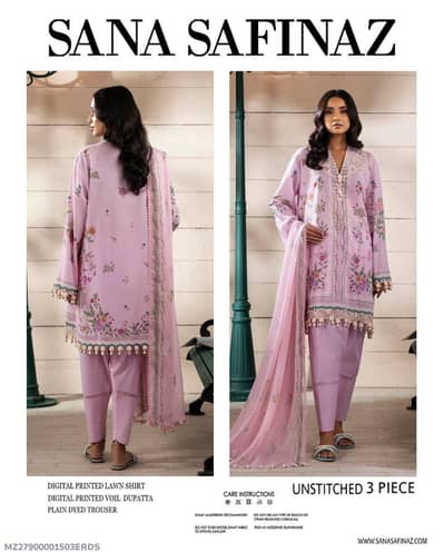 3pcs woman's  unstitched printed suit  , cash on delivery 