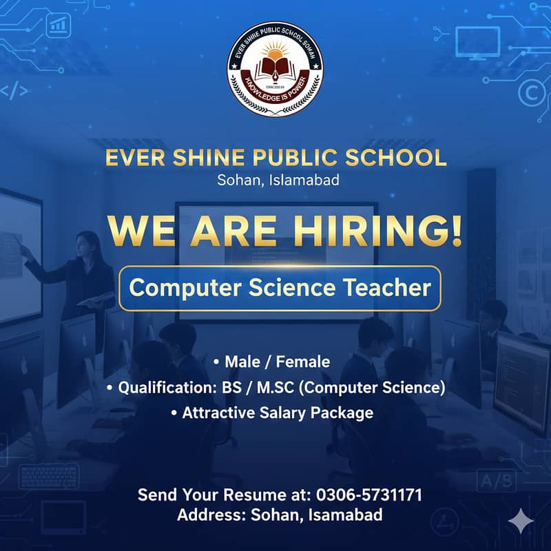 Computer science teacher required 0