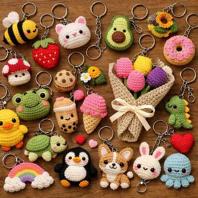 handmade crochet keychains in wholesale prices