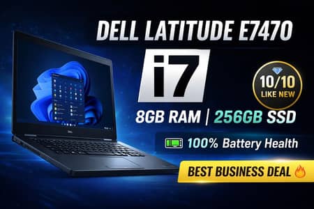 Dell i7 Laptop – 8GB RAM 256GB SSD – 10/10 Condition – 100% Battery 