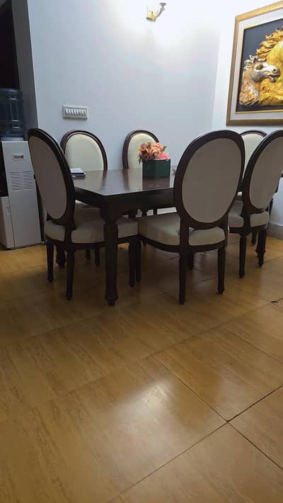 sheesham wood dinning  table with 6 chairs