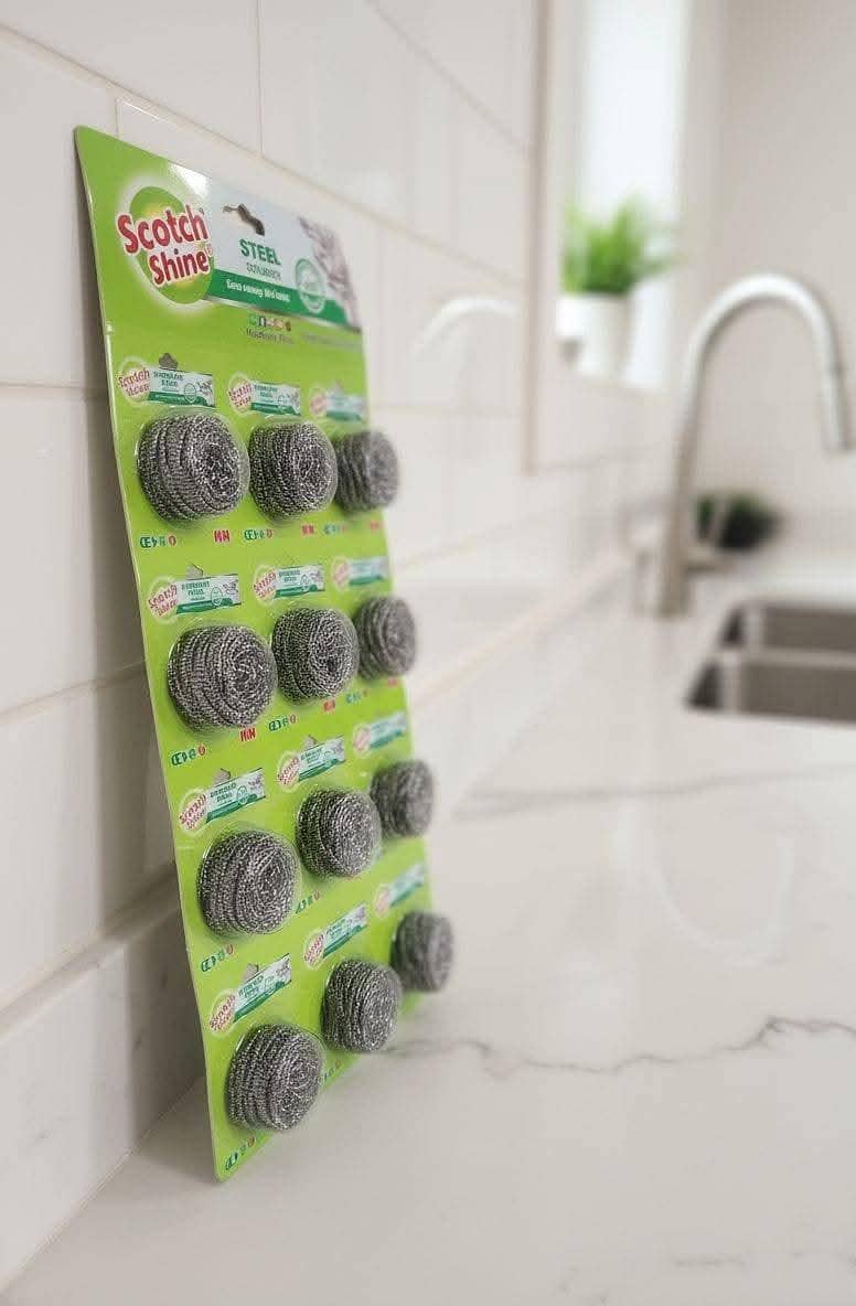 اسٹیل برتن صاف کرنے والا اسکرابر – ضدی میل کچیل کا آسان حل 2