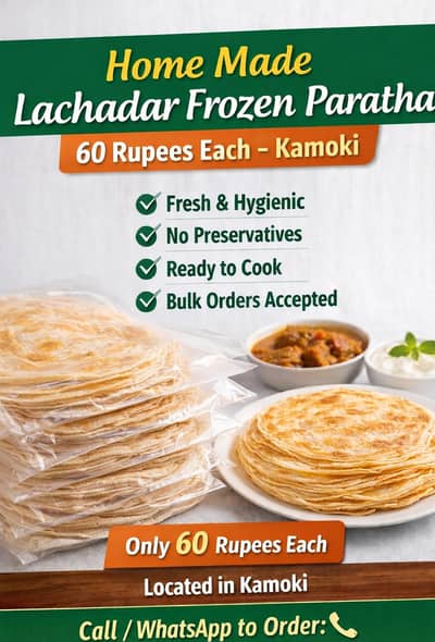 home made frozen paratha service available fresh and hygienic