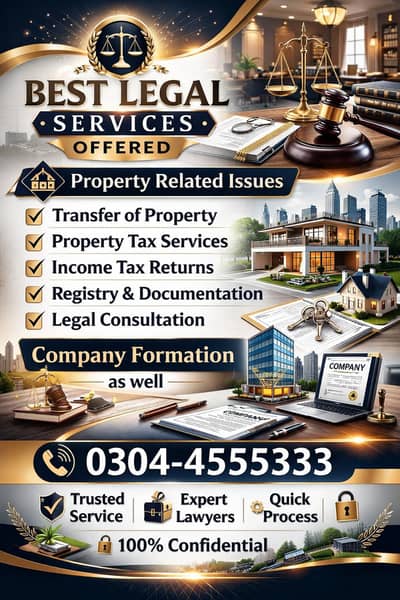 Legal Services offer Taxes, Property or any civil court work