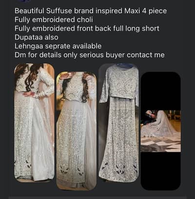 reception bridal maxi 4 pcs