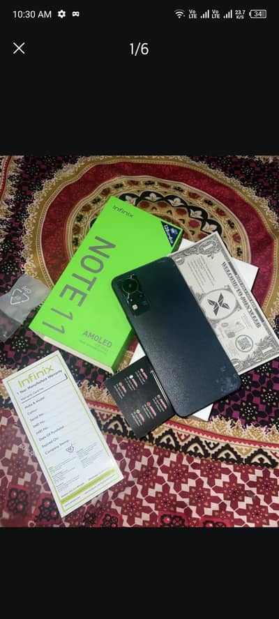 infinix note 11 6/128 with box