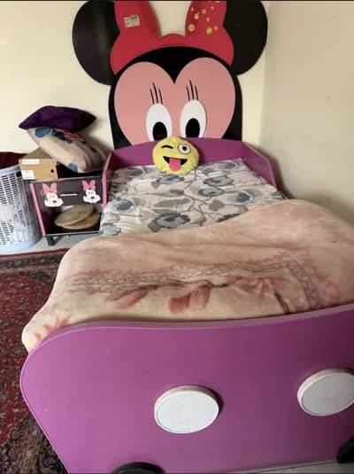 Baby Girl Mickey  Single Bed + Side Table