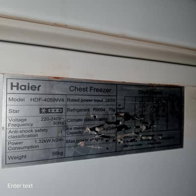 haier invtor new freezr  90000