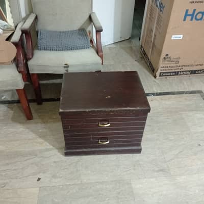 Brown color bed king size with side tables