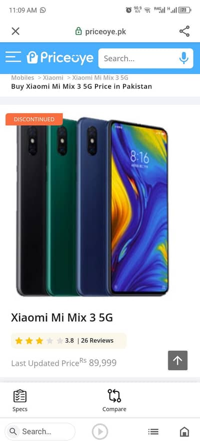 Xiaomi Mix A3 5G Ram&Memory 6.128 Non Pta 03187858662