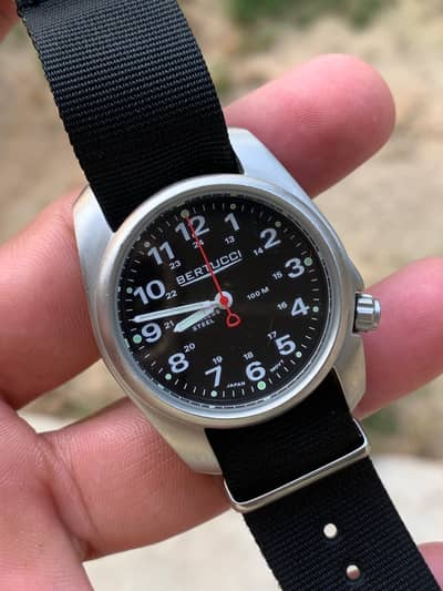 Bertucci titanium shock proof field watch for men's