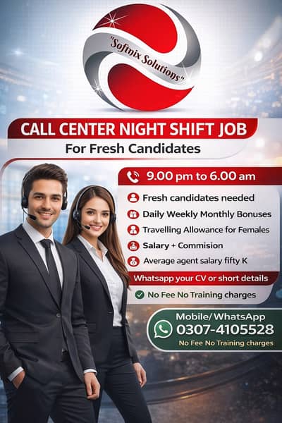 Call Center Jobs | Night Shift Jobs For Fresh Candidates |Urgent Hirin