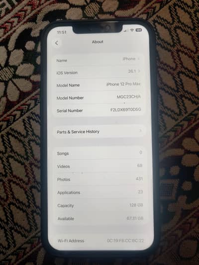 Iphone 12 pro max all okay non pta  Chinese version