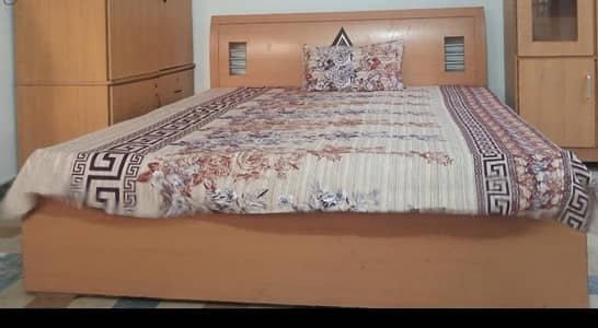 king size bed (without mattress) with dressing table